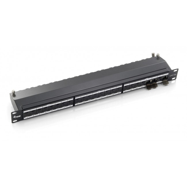 Equip 24-Port Cat.6A Shielded Patch Panel, Black