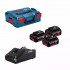 BOSCH. BATTERY 18V 5,0Ah x3 +CHARGER GAL 18V-40 +LB