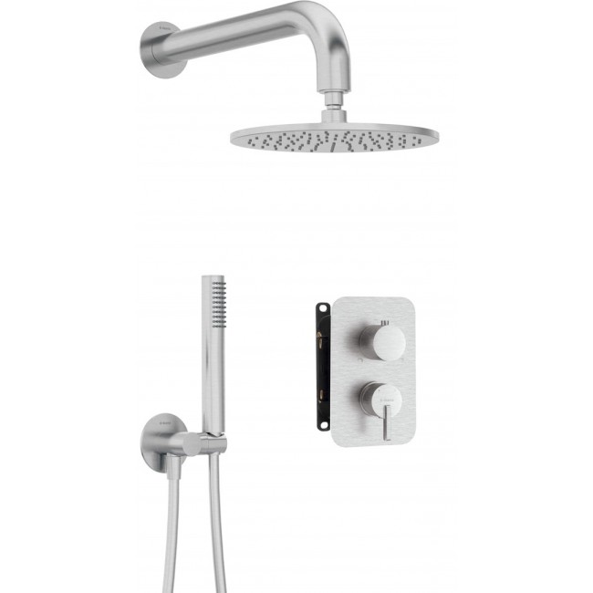 Concealed shower set with mixer box - with overhead shower Concealed shower set with mixer box - with overhead shower