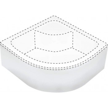 Shower tray cover semicircular 90x90 cm
