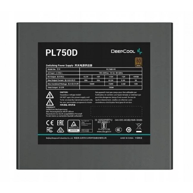DeepCool PL750D power supply unit 750 W 20+4 pin ATX ATX Black DeepCool PL750D power supply unit 750 W 20+4 pin ATX ATX Black