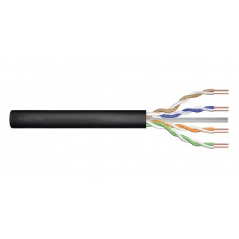 Gel-filled outdoor installation cable DIGITUS cat.6, U/UTP, AWG 23/1, PE, 305m, black, reel