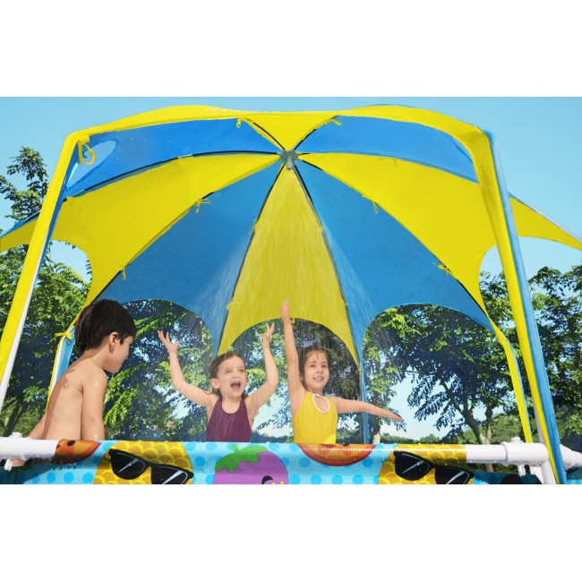 Bestway Steel Pro 2.44m x 51cm Splash-in-shade Play Pool, Orange/Yellow