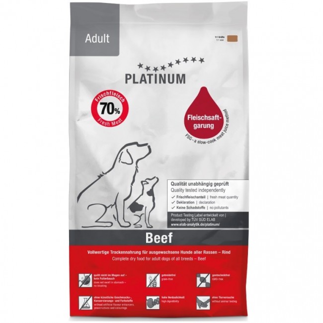 PLATINUM Adult Beef - semi-moist dog food - 5kg