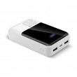 Powerbank 20 000mAh, 2x USB, 1x USB-C 22,5W, QC4+, LCD screen, white