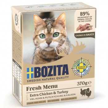 BOZITA Meat chunks with poultry in sauce wet cat food 370g