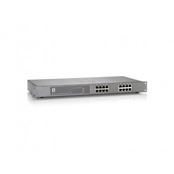 LevelOne 16-Port Fast Ethernet PoE Switch, 802.3at/af PoE, 500W