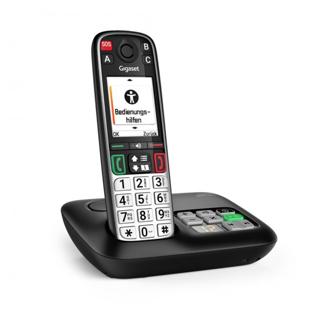 Gigaset EASY 500A Analog/DECT telephone Caller ID Black, Silver