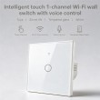 Qoltec 52715 Smart Touch 1-Gang Light Switch | Wi-Fi | Timer | Tuya | Smart Life | Tempered Glass | White