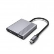 Gembird A-CM-COMBO3-04 interface hub USB Type-C 5000 Mbit/s Grey
