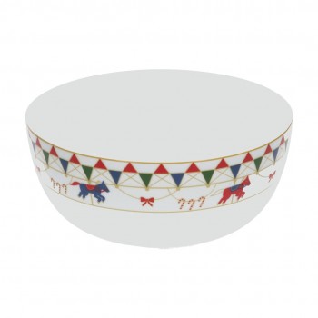 Xmas Carousel Round Salad Bowl - 25 cm