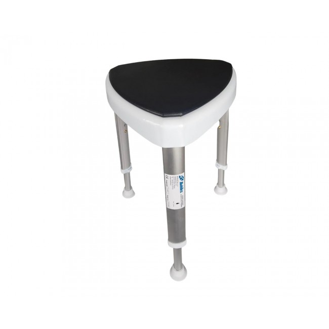 Triangular shower stool with soft seat Black