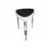 Triangular shower stool with soft seat Black