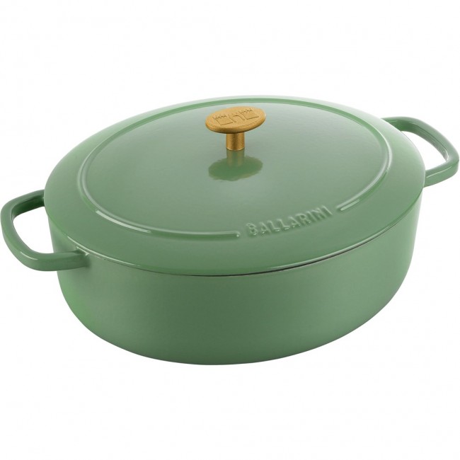 BALLARINI BELLAMONTE Cast iron pot oval 4.5 ltr, green BALLARINI BELLAMONTE Cast iron pot oval 4.5 ltr, green