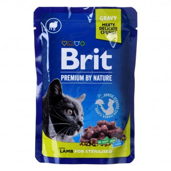 BRIT Premium by nature Sterilised Lamb - wet cat food - 100g