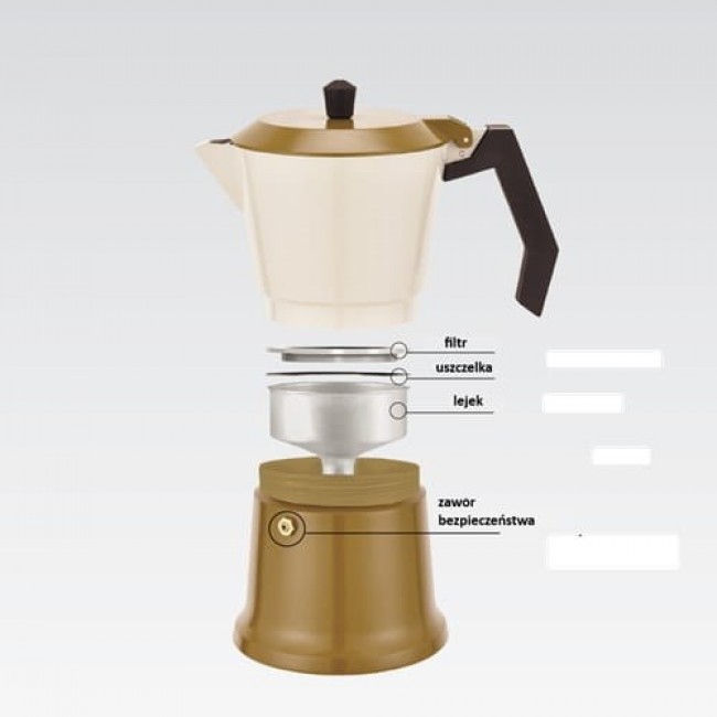 Aluminium moka pot MR-1657-6-BEIGE MAESTRO