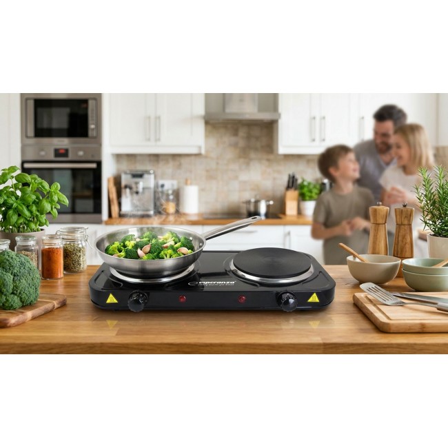 Esperanza EKH010K Electric cooker, top, 2 heating fields, black