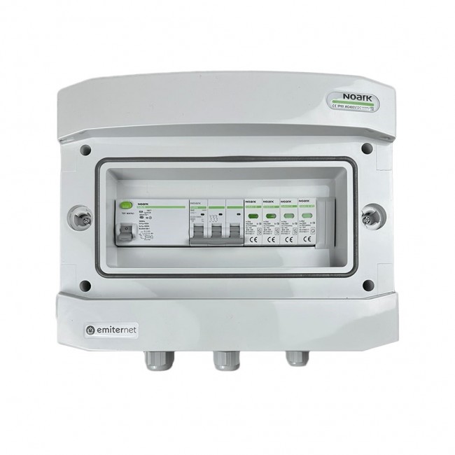 Switchgear attached AC hermetic IP65 EMITTER with surge arrester AC Noark type 2, 40A 3-F, RCD type A 63A/300mA
