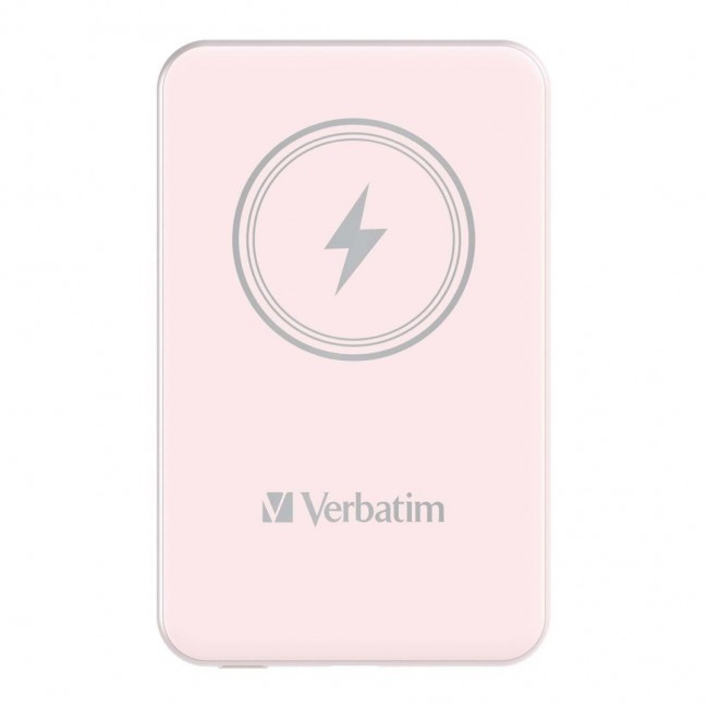 Verbatim Charge 'n' Go Magnetic Wireless Power Bank 5000mAh Pink