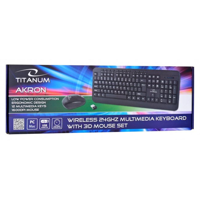 TITANUM TK109 Wireless set - USB keyboard + mouse Black