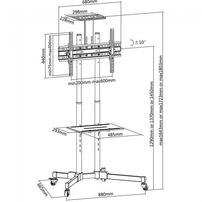 Techly ICA-TR16T signage display mount 177.8 cm (70