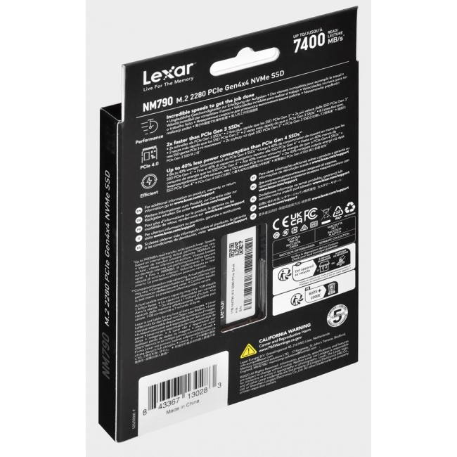 Lexar NM790 M.2 1 TB PCI Express 4.0 SLC NVMe Lexar NM790 M.2 1 TB PCI Express 4.0 SLC NVMe