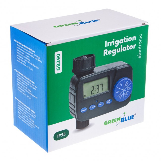 GreenBlue electronic irrigation controller, programmer, 2x1.5V AA power supply, GB390