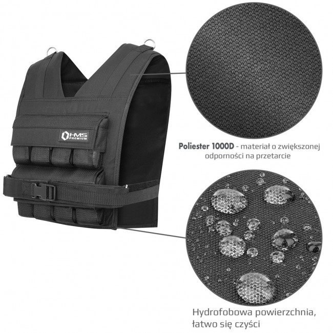 HMS Fitness KTO16 weighted vest Steel Black HMS Fitness KTO16 weighted vest Steel Black