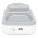 Manhattan Charging Station, 10x Ports: 3x USB-C (up to 18W PD) and 7x USB-A (up to 12W), 120W Total Output, White/Grey, Three Year Warranty