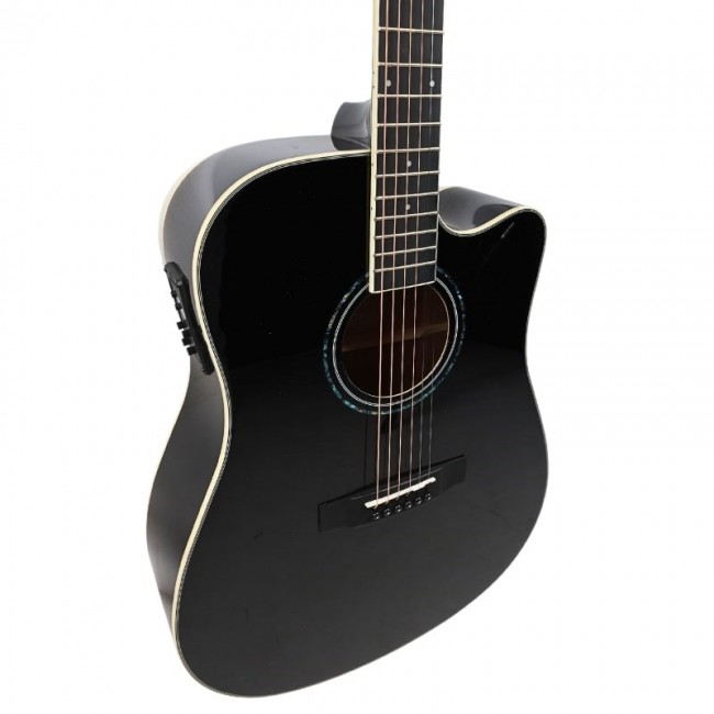 V-TONE VEAG1 CE BK - 4/4 electro-acoustic guitar, black