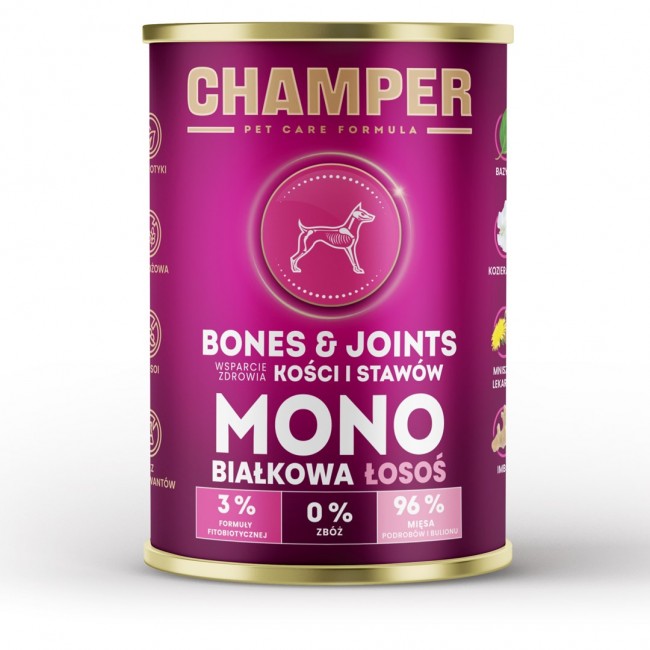 CHAMPER Bones & Joints Monoprotein Salmon - wet dog food - 400g