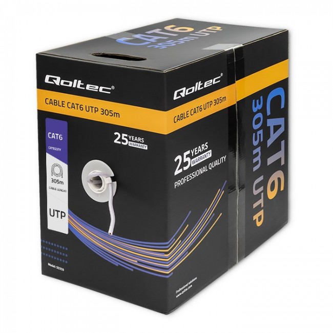 Qoltec UTP Cable/Twisted Pair | CAT6 | 305m | PVC grey