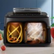 Philips 5000 series NA551/00 fryer Double 9 L Stand-alone 2750 W Hot air fryer Black, Silver