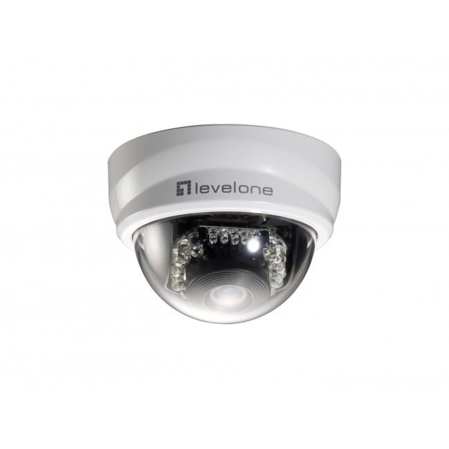 LevelOne Fixed Dome IP Network Camera, 2-Megapixel, 802.3af PoE, IR LEDs LevelOne Fixed Dome IP Network Camera, 2-Megapixel, 802.3af PoE, IR LEDs