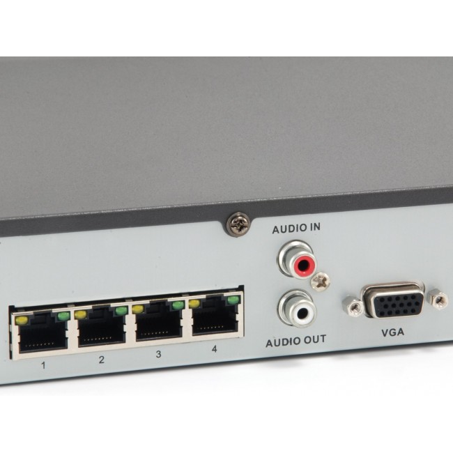 LevelOne GEMINI 4-Channel PoE Network Video Recorder, 4 PoE Outputs, H.265