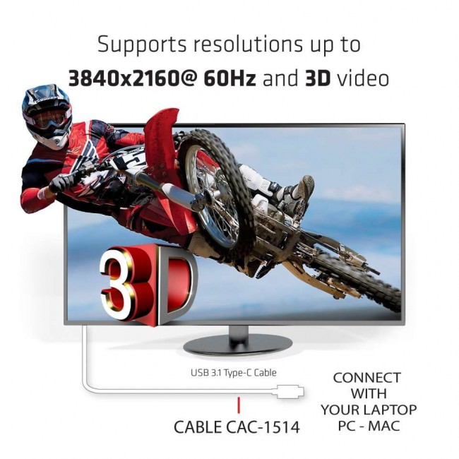 CLUB3D USB C to HDMI 2.0 UHD Cable Active 1.8 M./5.9 Ft. CLUB3D USB C to HDMI 2.0 UHD Cable Active 1.8 M./5.9 Ft.
