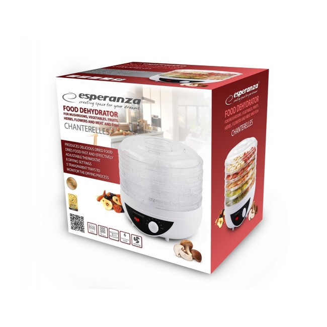 Esperanza EKD002 food dehydrator Black,Transparent,White 250 W