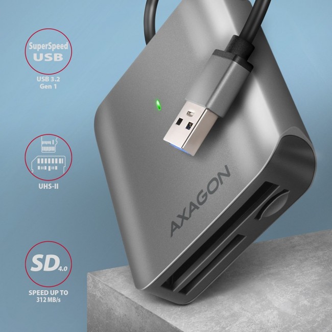 Axagon CRE-S3 External USB-A 3.2 Gen 1 3-slot & lun SD/microSD/CF card reader USB 3.2 Gen 1 (3.1 Gen 1) Type-A Grey Axagon CRE-S3 External USB-A 3.2 Gen 1 3-slot & lun SD/microSD/CF card reader USB 3.2 Gen 1 (3.1 Gen 1) Type-A Grey