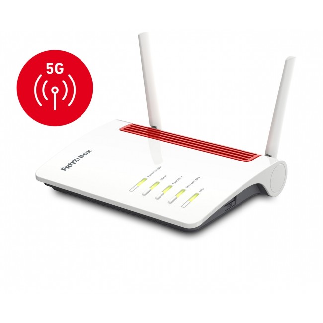 Box FRITZ! 6850 5G wireless router Gigabit Ethernet Dual-band (2.4 GHz / 5 GHz) Black, Red, White