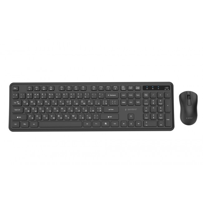 Gembird KBS-WPS-01-W Slim Pro Business wireless desktop set, black, RU layout