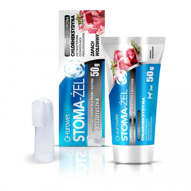 EUROWET Stoma- el Beef - toothpaste and toothbrush for dogs and cats - 50 mg