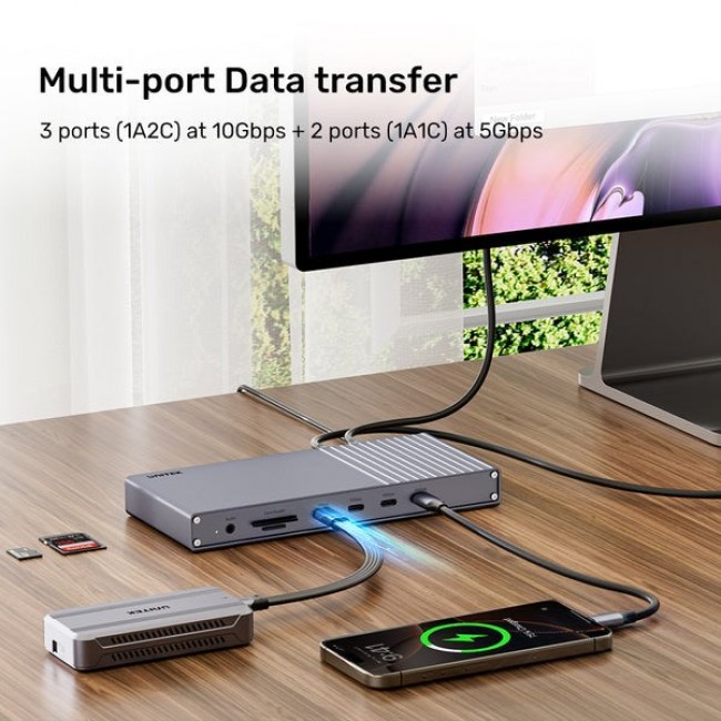 UNITEK D1117AGY01-EU laptop dock/port replicator Wired & Wireless USB4 Grey UNITEK D1117AGY01-EU laptop dock/port replicator Wired & Wireless USB4 Grey