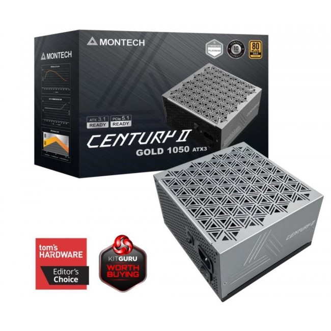 Montech CENTURY II 1050W power supply unit 20+4 pin ATX ATX Silver
