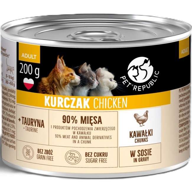 PETREPUBLIC Adult St cke mit Huhn in Sauce box Nassfutter f r Katze 10x200g