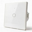 Qoltec 52715 Smart Touch 1-Gang Light Switch | Wi-Fi | Timer | Tuya | Smart Life | Tempered Glass | White