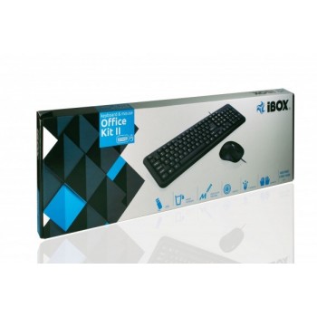 iBox OFFICE KIT II keyboard Mouse included USB QWERTY English Black