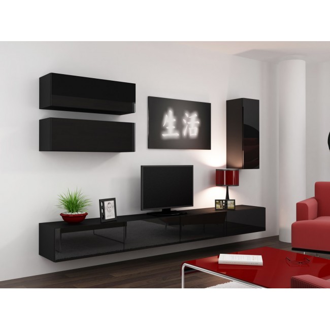 Cama TV stand VIGO 140 30/140/40 black/black gloss