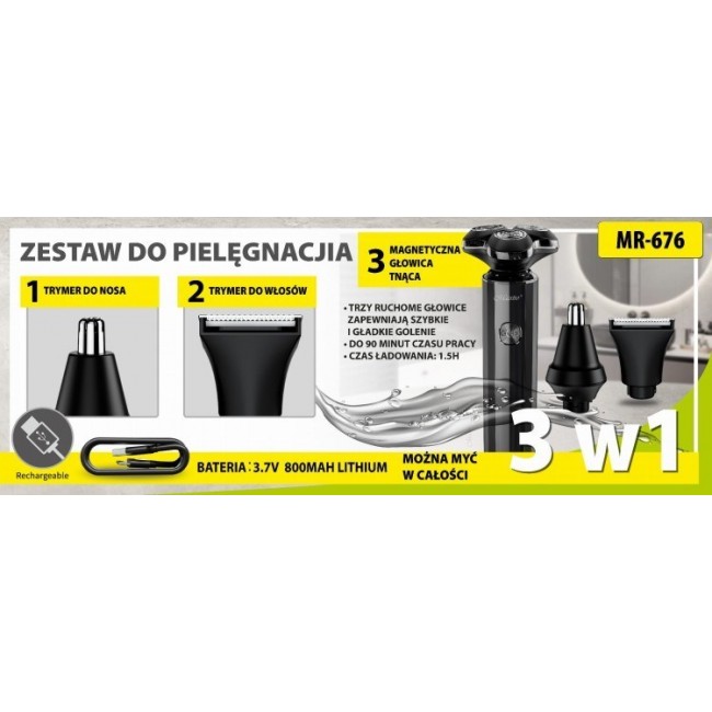 MAESTRO MR-676 3-in-1 USB shaving kit MAESTRO MR-676 3-in-1 USB shaving kit