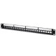Qoltec 54516 Patch panel for 19'' rack | 24 ports | 1U | UTP | Black