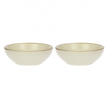 Set of 2 Concerto Avorio Salad Bowls - Ivory, 26 cm
